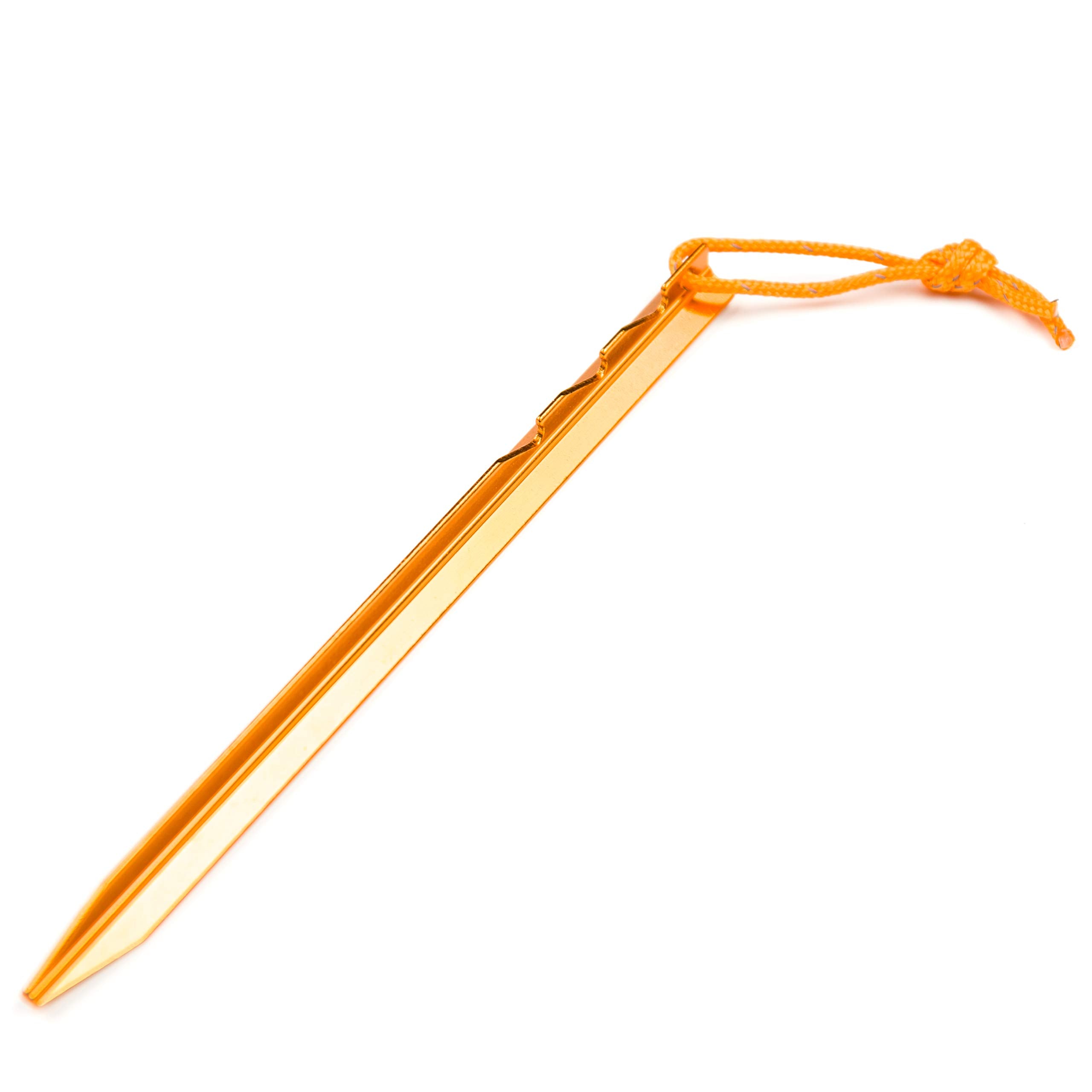 Aluminum Alloy Tent Stakes Pegs, 12-Pack Aluminum Ground Pegs With Reflective Pull Ropes, Lightweight Metal Stakes Pegs For Camp