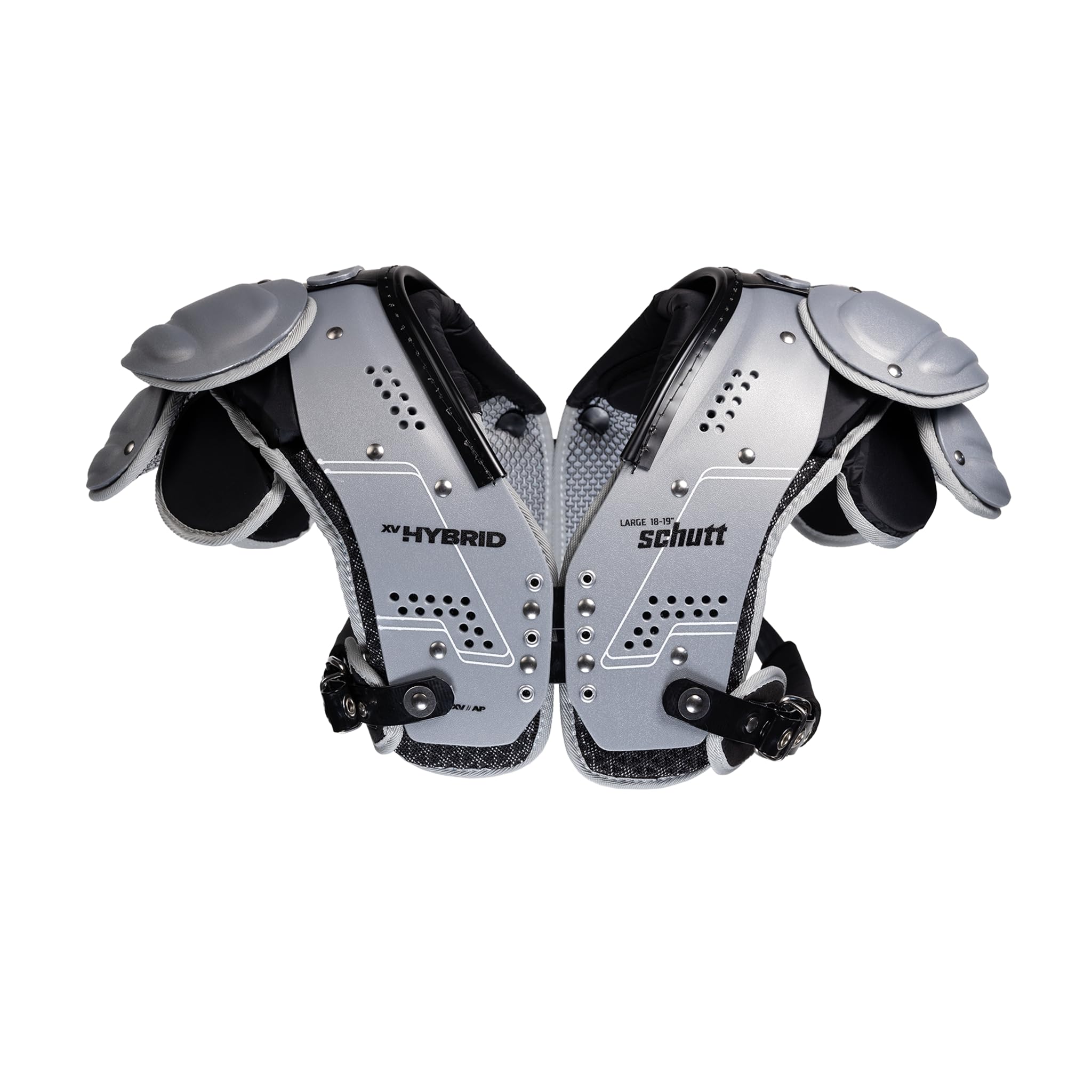 Schutt XV All-Purpose Shoulder Pads - Hybrid,Silver/Black
