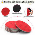 Windspeed 6+1 Pack Bowling Ball Sanding Pads With Bowling Towels, Bowling Ball Cleaning Pad 500/1000/2000 Bowling Ball Grit Pads