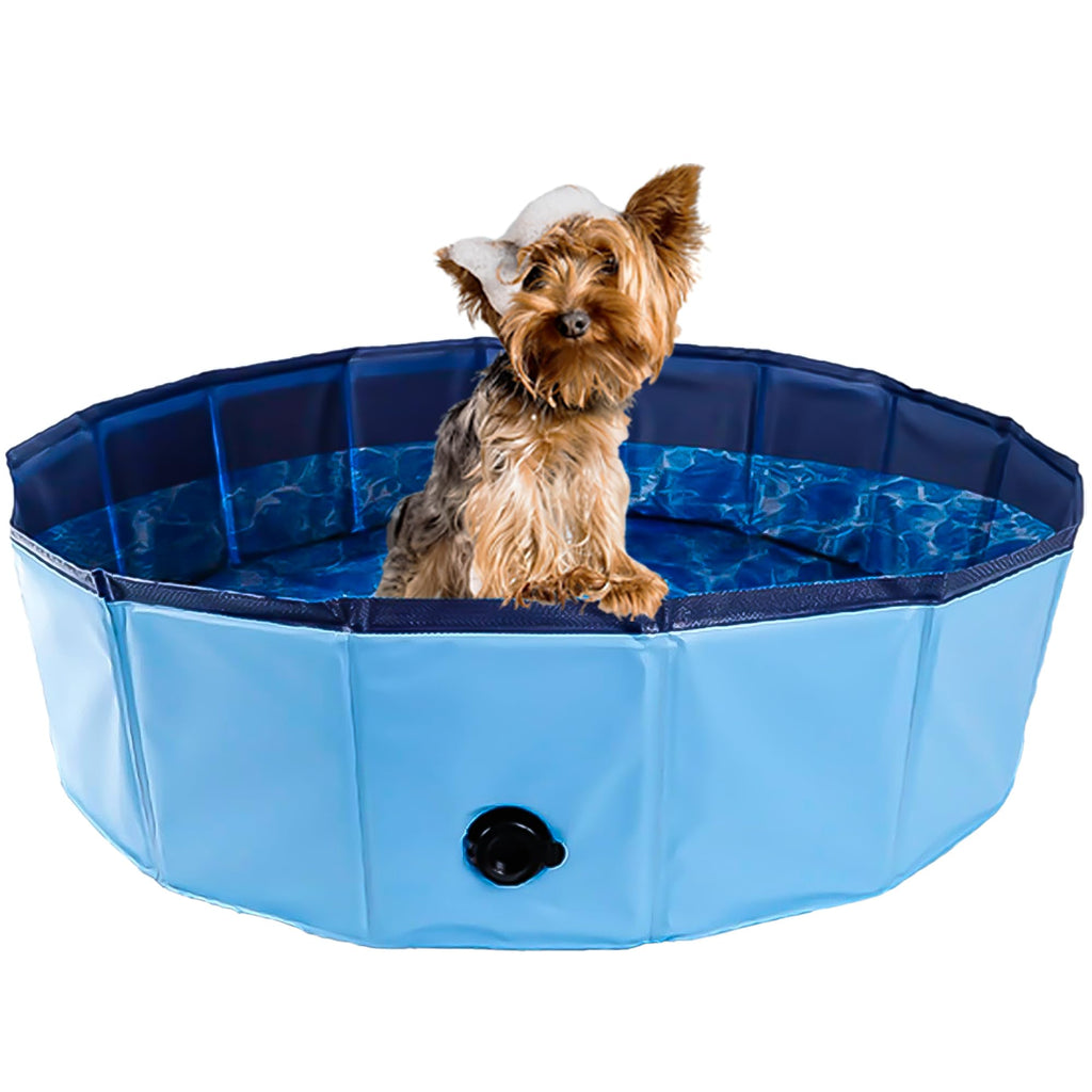 C Crystal Lemon Blue Foldable Pvc Swimming Pool - Versatile Dog Pool, Kiddie Pool, Kids Pool, Baby Pool, And Toddler Pool - 31.5