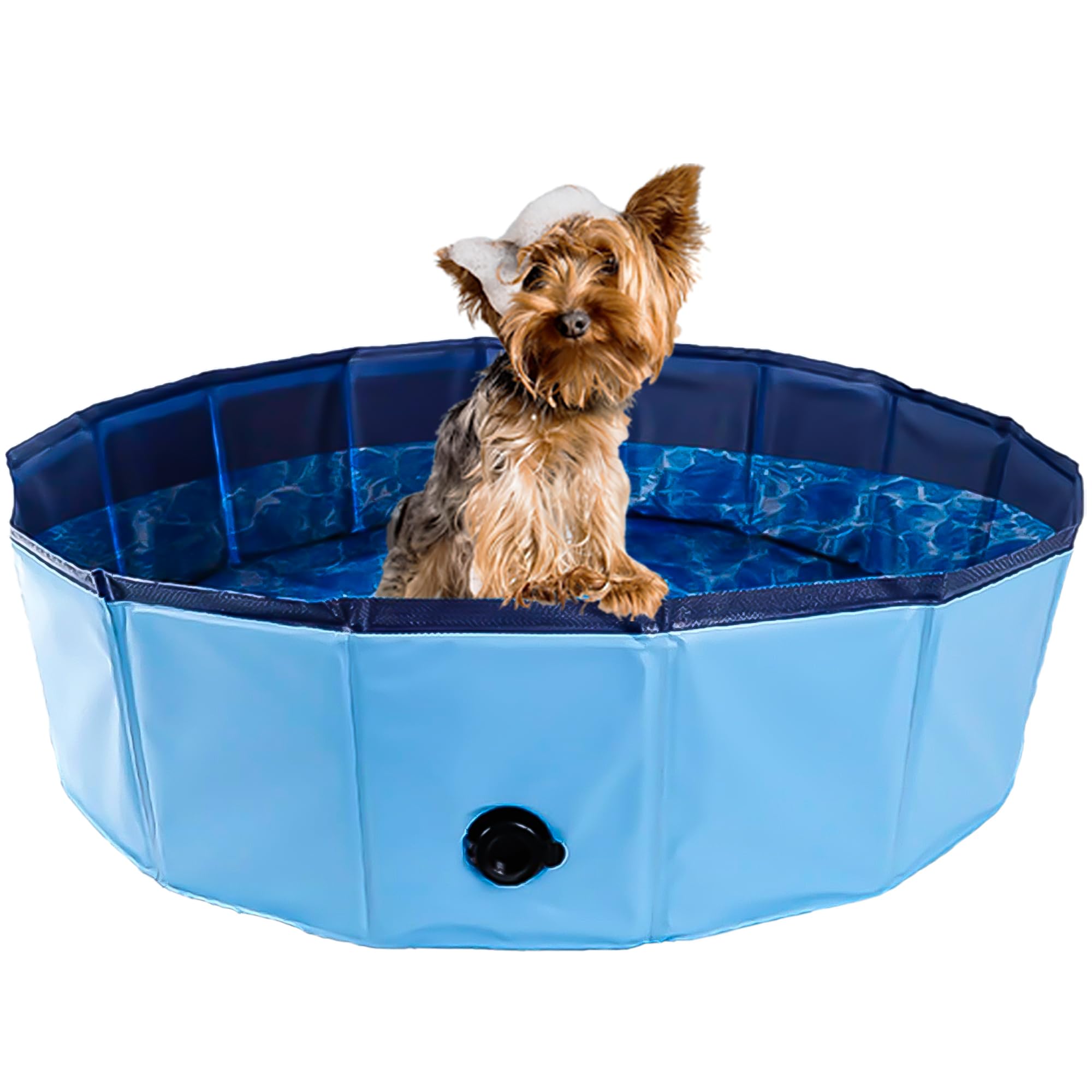 C Crystal Lemon Blue Foldable Pvc Swimming Pool - Versatile Dog Pool, Kiddie Pool, Kids Pool, Baby Pool, And Toddler Pool - 31.5