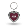 Rico Industries Ncaa Mississippi State Bulldogs Metal Rhinestone Heart Keychain