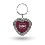 Rico Industries Ncaa Mississippi State Bulldogs Metal Rhinestone Heart Keychain