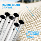 Naviskin Sand 4 Bow 8 'L X 54 '' H X 91 ''-96 '' W Bimini Top Cover Includes Mounting Hardwares,Storage Boot With 1 Inch Aluminu