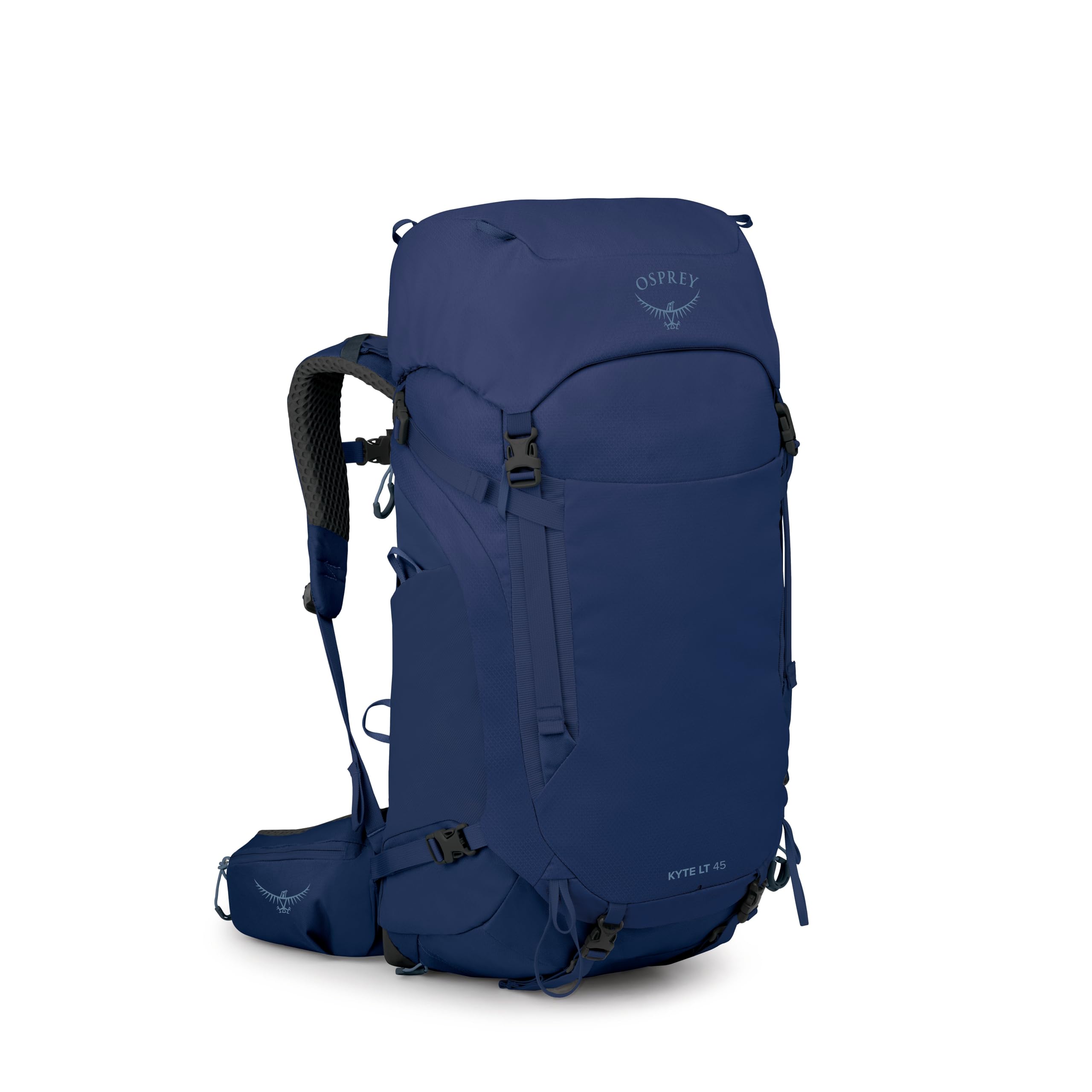Osprey Kyte LT 45L Womens Backpacking Backpack - Lightweight Hiking & Camping Bag with Waterproof Raincover, Serenity Blue