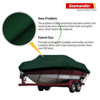 Seamander Waterproof Boat Cover, Solution-Dyed Yarn Marine Grade Cover Fits 24' To 26' Ft Bass, V-Hull, Tri-Hull, Fish & Ski, Ru