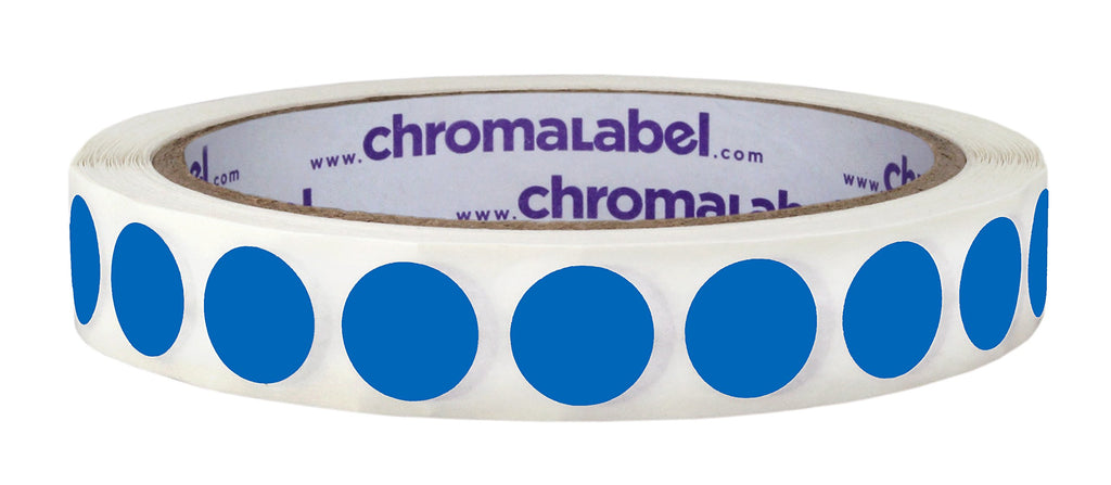 Chromalabel 050 Inch Round Label Removable Color Code Dot Stickers, 1000 Labels Per Roll, Dark Blue