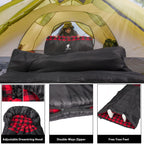Geertop Adults Sleeping Bag Flanner For Big And Tall People Lightweight Backpacking Sleeping Bag Waterproof 4 Season For Camping