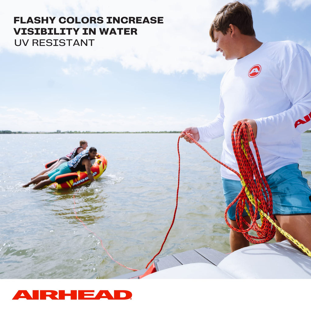 Airhead 2 Section Tow Rope, 1-2 Rider Towable Tubes, 60-Feet, 2,375 Break Strength