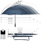 G4Free 47/54/62/68 Inch Automatic Open Golf Umbrella Oversize Extra Large Double Canopy Vented Windproof Waterproof Stick Umbrel