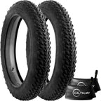 (Combo Pack) Calpalmy 20X4    Fat Bike Tire And Tube - 2 Bike Tires + 2 Bike Tubes Av 32Mm Valve For Fat Tire Mountain Bikes And