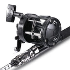 Sougayilang Conventional Reel And Fiberglass Fishing Rod Combo, Medium Heavy For Catfish Angling