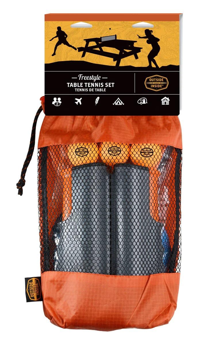 Outside Inside Backpack Travel Ping-Pong Set For Camping, Backyard & Outdoors