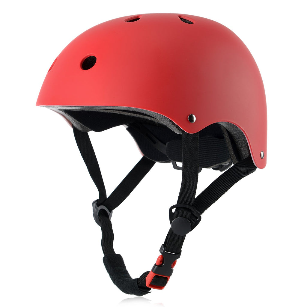 Kids Bike Helmet, Adjustable And Multi-Sport, From Toddler To Youth, 3 Sizes (Red)