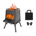 Camping Wood Stove, Portable Wood Burning Stove, Backpacking Folding Camp Tent Heat Mini Outdoor Stove With Carrying Bag, For Co