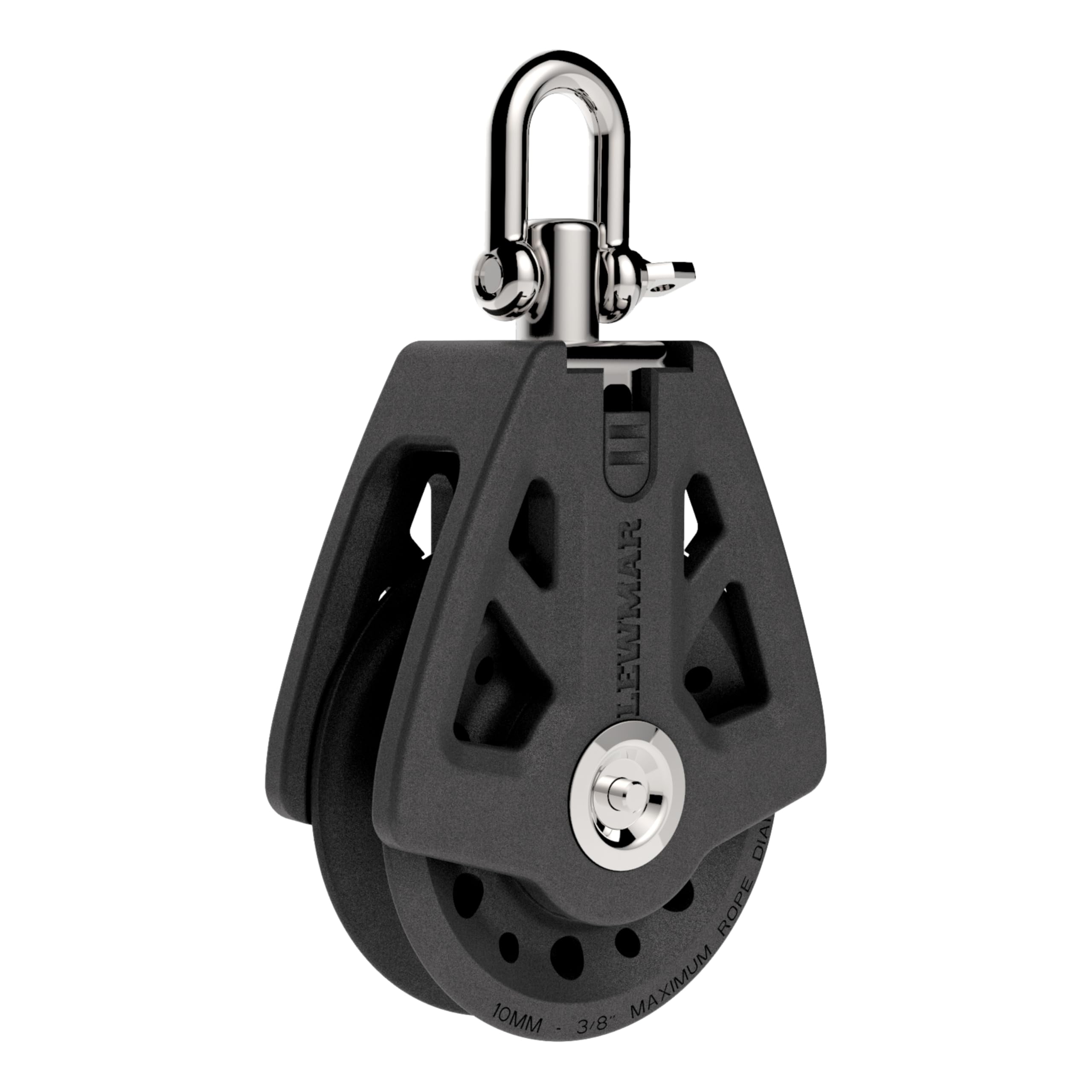Lewmar 50Mm Synchro Block Single, 990 Lb Working Load Limit, Accommodates 1/4'' - 3/8 Lines, High-Density Free-Spin Bearing, Tra
