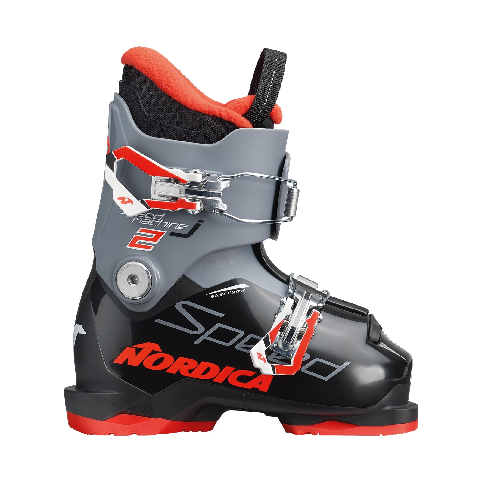 Nordica Speedmachine J2 Kids Alpine Ski Boots (Black/Anthracite/Red, 19.5)