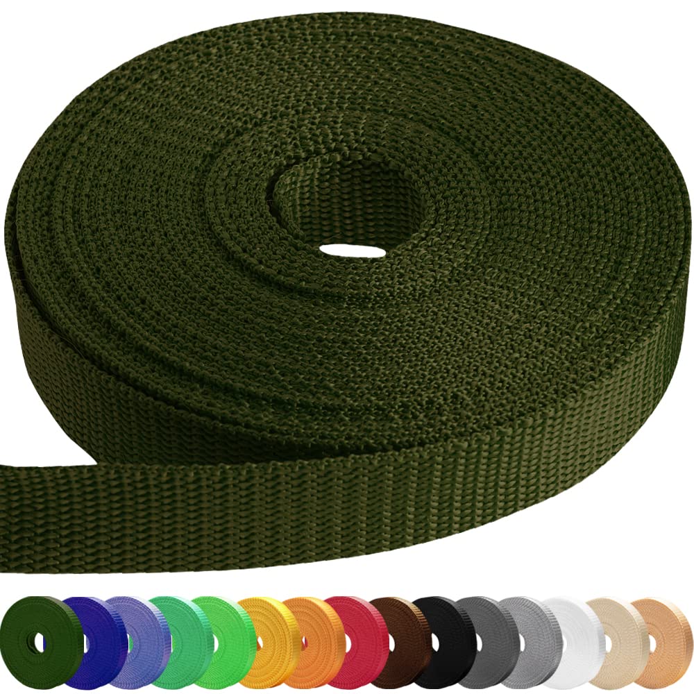Teceum 1 Inch Webbing - Khaki - 50 Yards - 1    Webbing For Climbing Outdoors Indoors Crafting