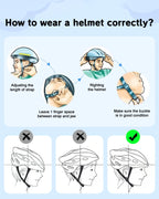 Toddler Bike Helmet 2-5 Years Old- with 12 Vents & Dual Liner (0.16+0.28) - Adjustable Dial Fit (48-54cm) (S,Dinosaur)