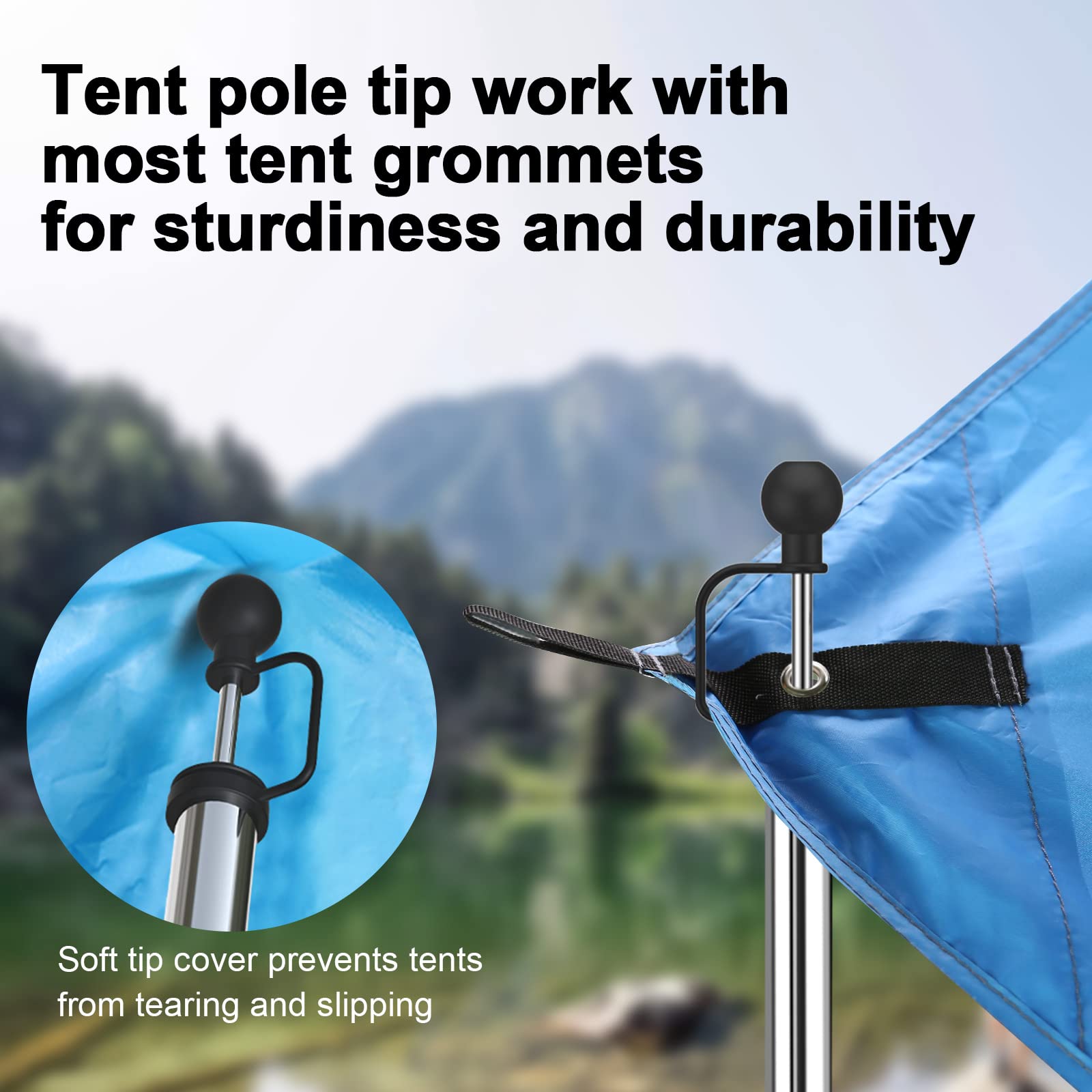 Komclub Telescoping Tent Poles Tarp Poles Adjustable 94.5'' Camping Poles Lightweight Tent Poles Stainless Steel Rods For Campin