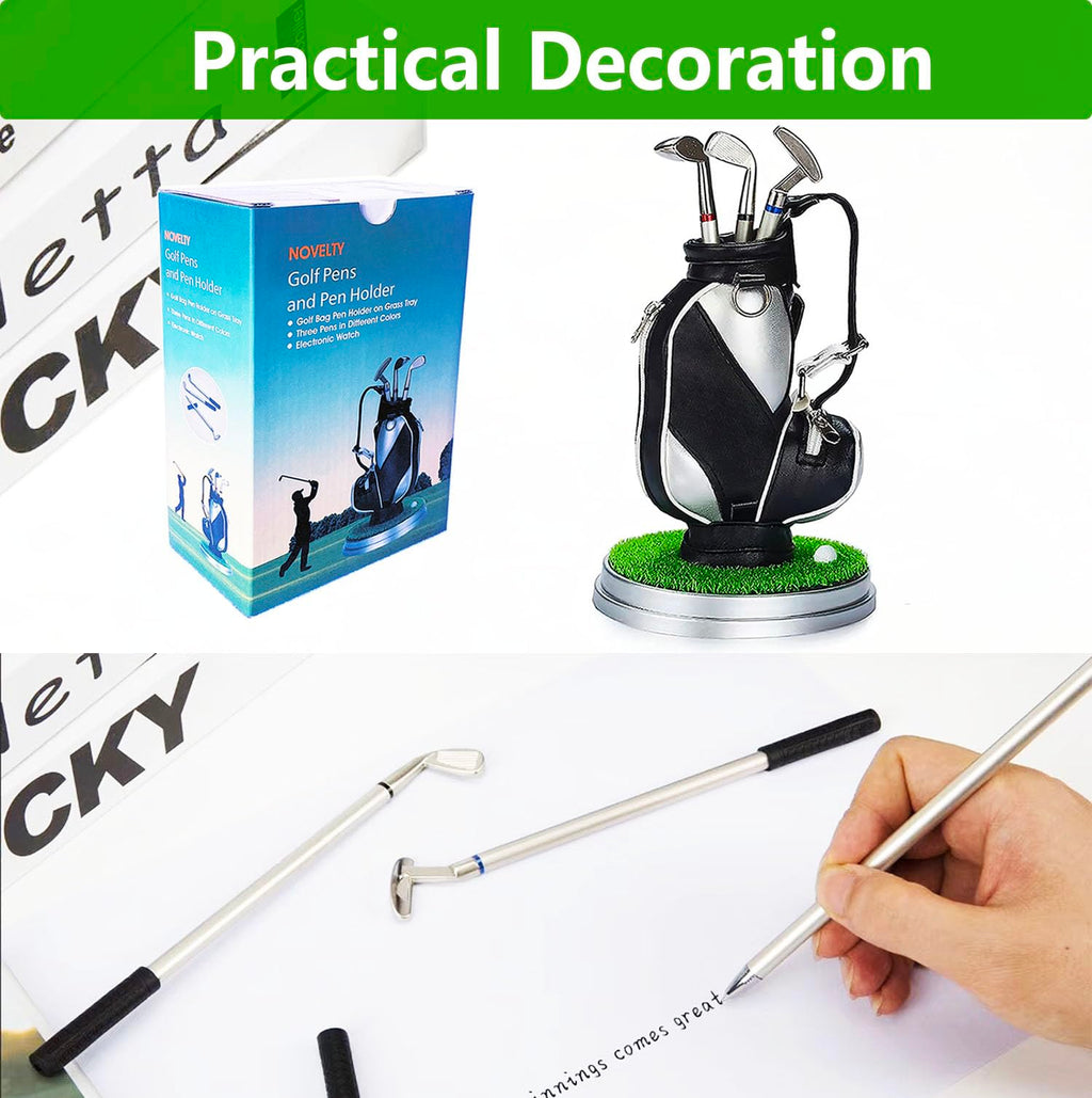 Golf Pen Holder Gifts For Men Women, Unique Birthday For Dad Boyfriend Boss Coworkers Golfers, Cool Office Gadgets Desk Decor, M