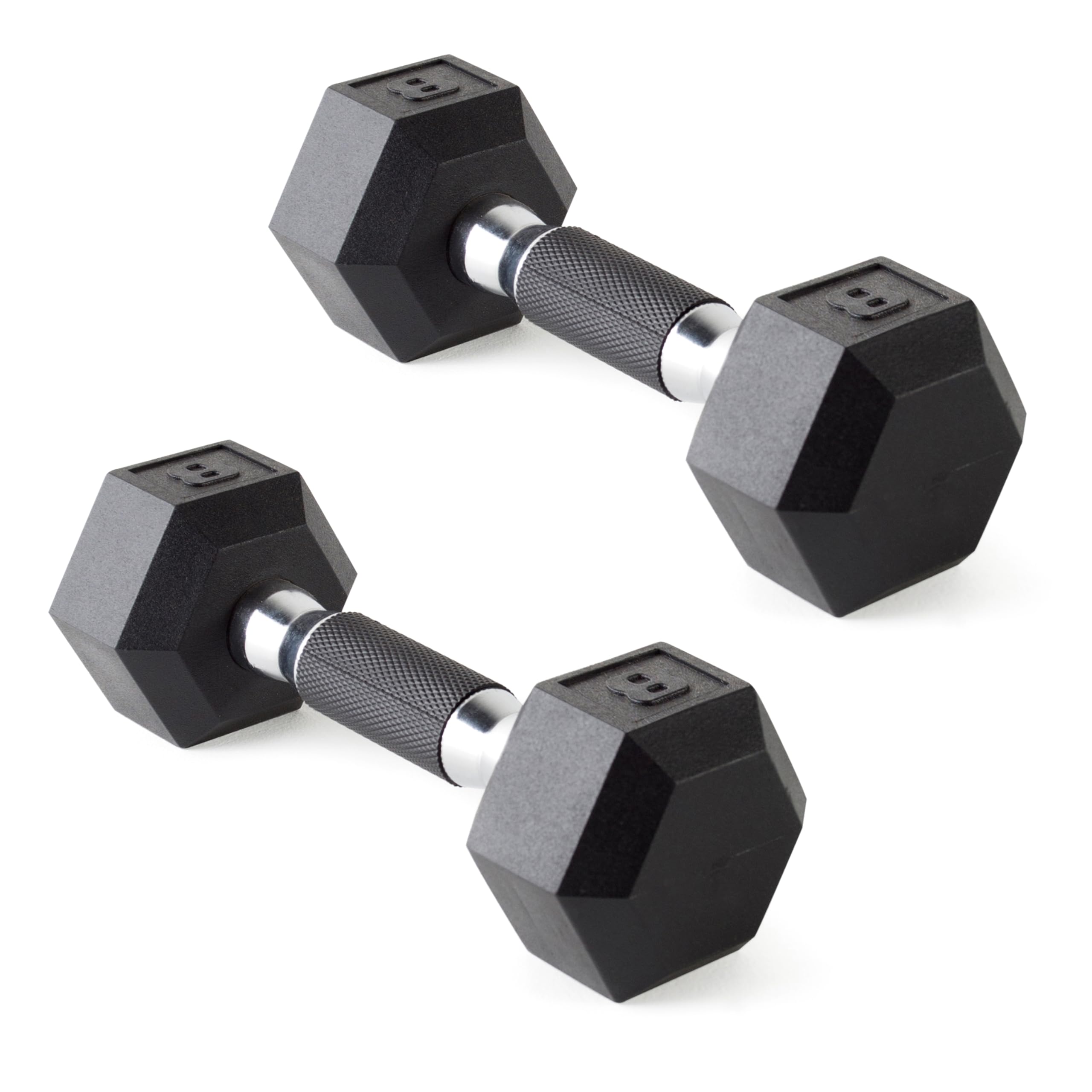 Cap Barbell Coated Dumbbell Weights With Padded Grip, Pair, 8 Lbs