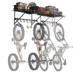 Vevor Bike Storage Rack Wall Mount Garage Bike Holder & 2 Shelves For 4 Bicycles