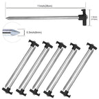 Abccanopy 11 Inch Tent Stakes 10 Pcs Non-Rust Metal Ground Anchors, Heavy Duty Spikes With 4 Ropes For Outdoor Camping, Black