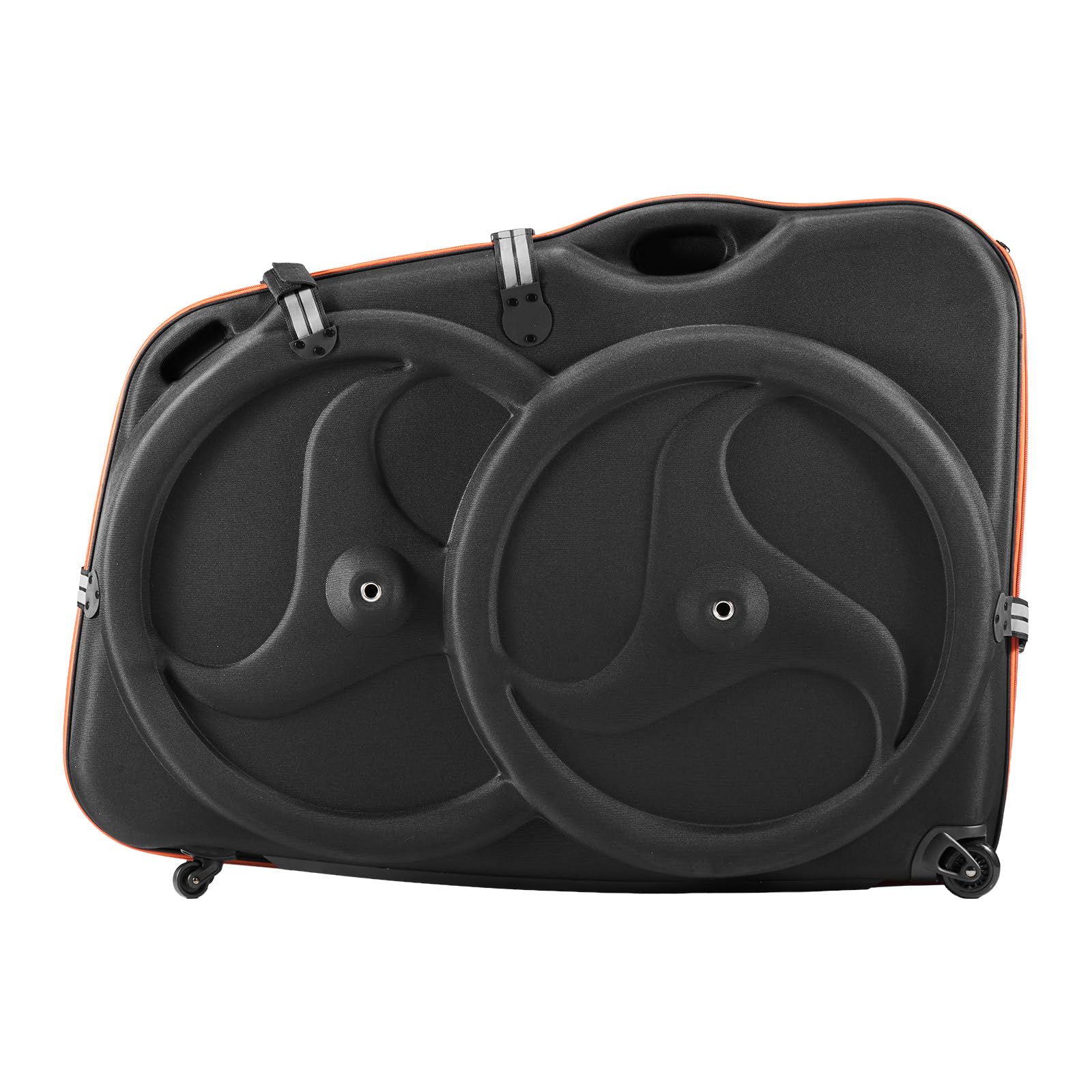 VEVOR Bike Travel Case, Bicycle Travel Bag with EVA Hard Shell, Quick-Release Buckle, Dual Zipper, TSA Lock and Wheels, Black Bi
