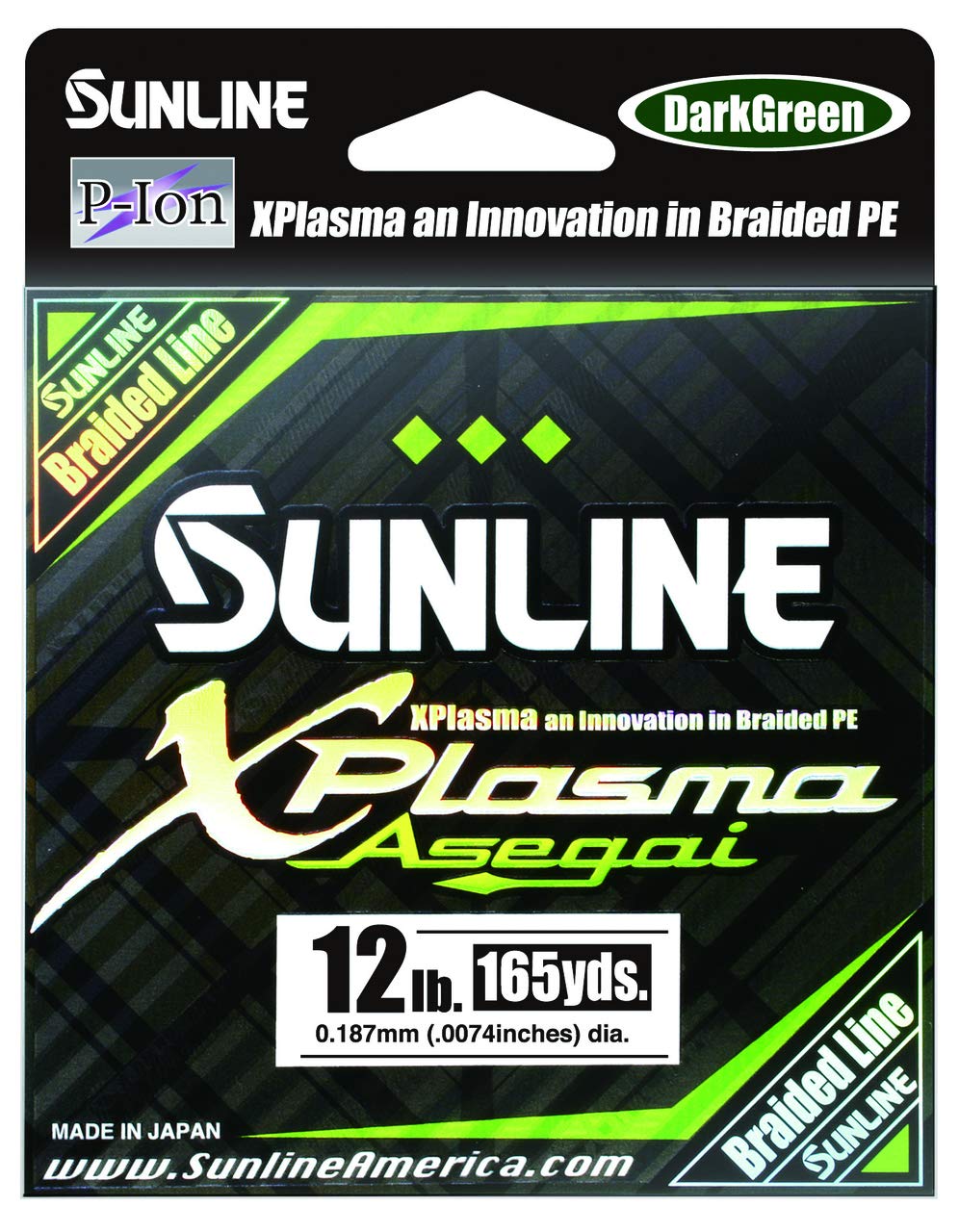Sunline 63043242 Xplasma Asegai, Dark Green, 10LB Test/165 YD