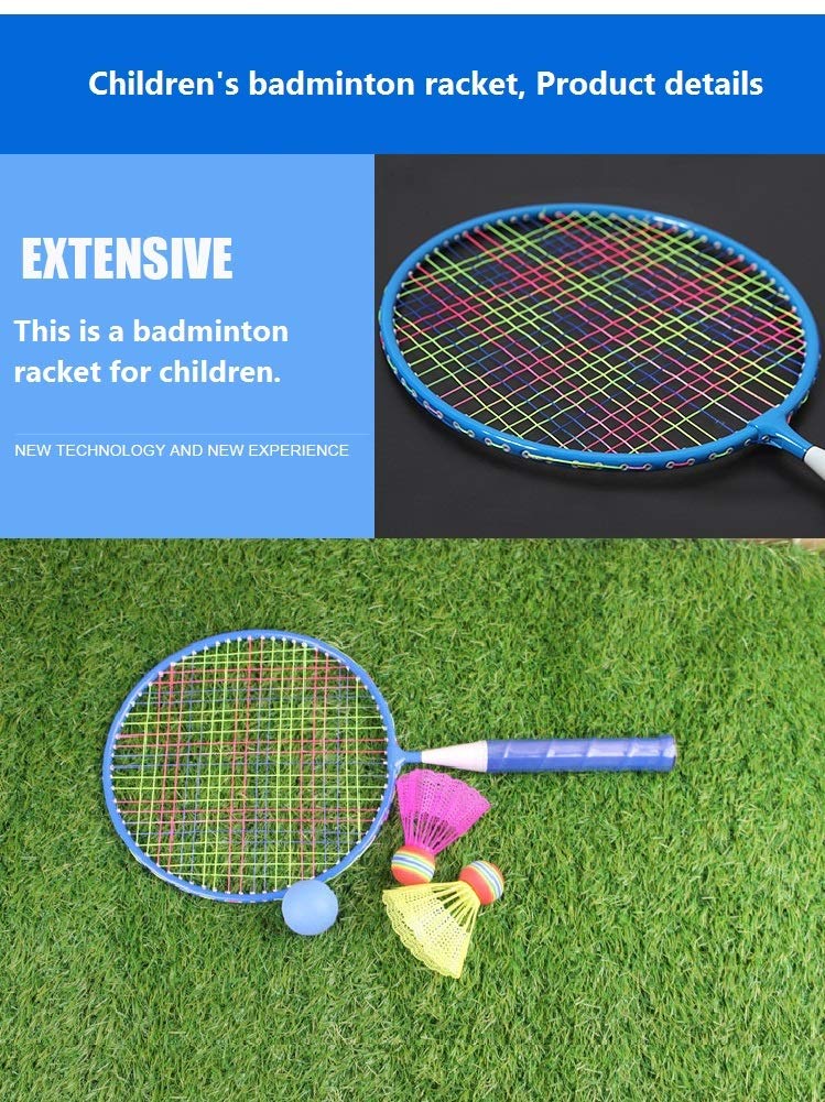 Badminton Racket For Children 1 Pair, Nylon Alloy Durable Badminton Racquet Set For Kids Indoor/Outdoor Sport Game(Including 4 B