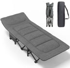 Atorpok Camping Cot For Adults With Cushion And Pillow, Portable Folding Bed For Sleeping, Lightweight Tent Cot With Carry Bag F