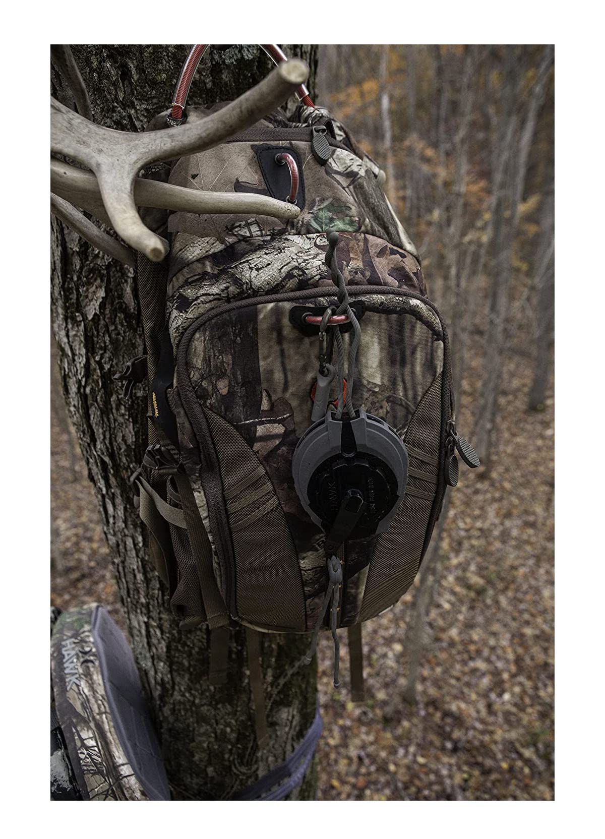 Hawk Compact Slim-Line Design Tangle-Free Speed Retract Hoist Reel For Tree Stand-Based Hunters - Black, One Size