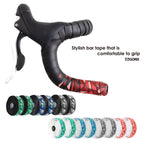 Gorix Bar Tape Handlebar Grip Wrap+2 Bar Plug Rose Pattern Road Mountain Bicycle Cycling (Gx-Bara(Global Edition)) (Black  Red)