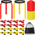 Wettarn 16 Players 10/16 Player Flag Football Belts Adjustable Flag Football Set with Cones Bag for Youth Adults Kids Training S