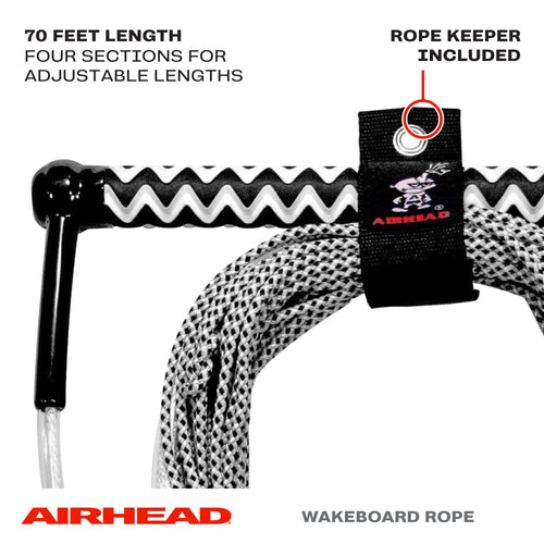 Airhead Spectra Fusion Wakeboard Rope, 4 Sections, 70-Feet