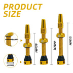 Bwshlf Gloden Tubeless Presta Valve Stem 40Mm  44Mm, Super Light Alloy Presta Valve Stem Kit With Valve Core Remover Tool And Va