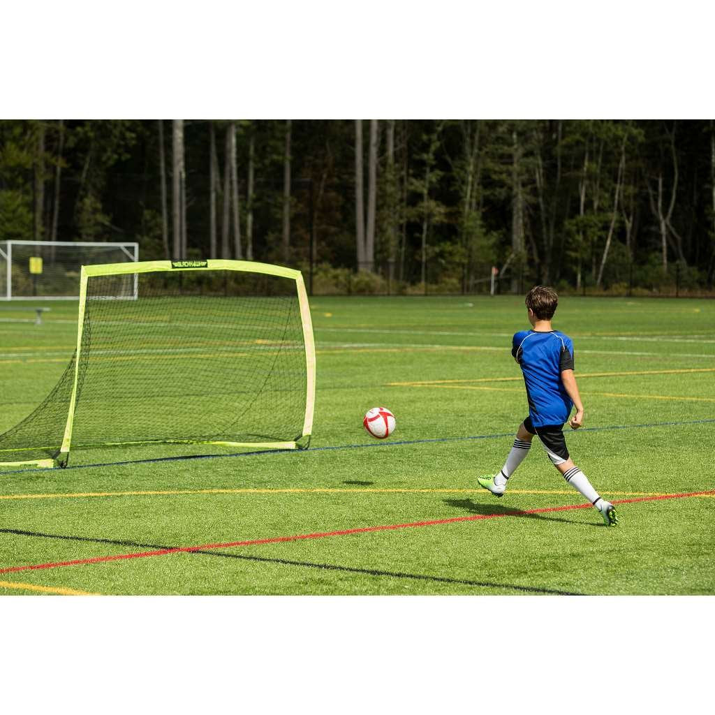 Franklin Sports Blackhawk Backyard Soccer Goal - Portable Kids Soccer Net - Pop Up Folding Indoor + Outdoor Goals - 9' X 5'6'' -