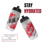 Kom Cycling Water Bottle 2 Pack. Cycling Water Bottle Set To Inspire. Includes 2 Bike Water Bottles That Fit Most Cages And Bott