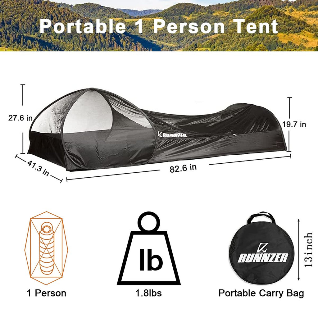 L Runnzer Pop-Up Single Mosquito Tent, Mosquito Camping Net For Sleeping Outdoor Camping Traveling