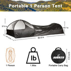 L Runnzer Pop-Up Single Mosquito Tent, Mosquito Camping Net For Sleeping Outdoor Camping Traveling