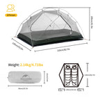Naturehike Mongar 2 Person Backpacking Tent 3 Season Camping Tent Ultralight Double Layer Free Standing Tent For Camping Hiking