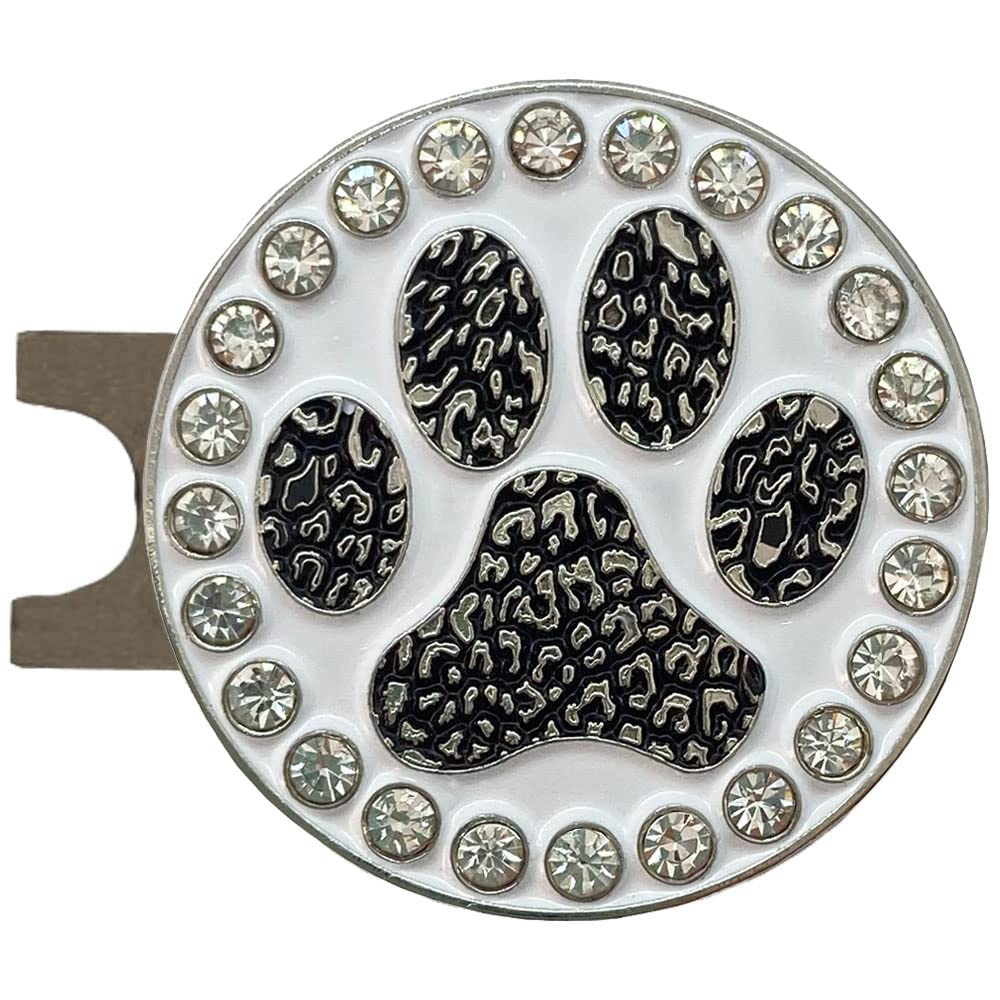 Giggle Golf Bling Paw Print Golf Ball Marker With A Magnetic Hat Clip | Fun Golf Accessories For Women