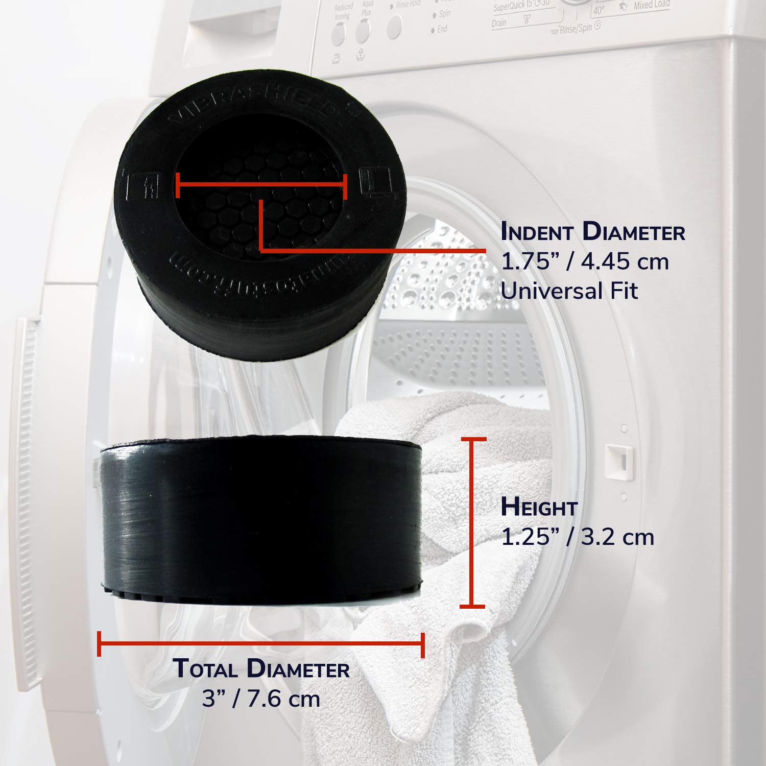 Anti Vibration Pads For Washing Machine Whexagrip - Stops Washer Dryer Noise Moving Shaking Walking Skidding - Appliance Anti Vi