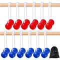 Lenwen 12 Pack Ladder Ball Outdoor Game Ladder Toss Balls Replacement Bolas with Storage Bag for Toss Match Lawn Yard Game (Red,