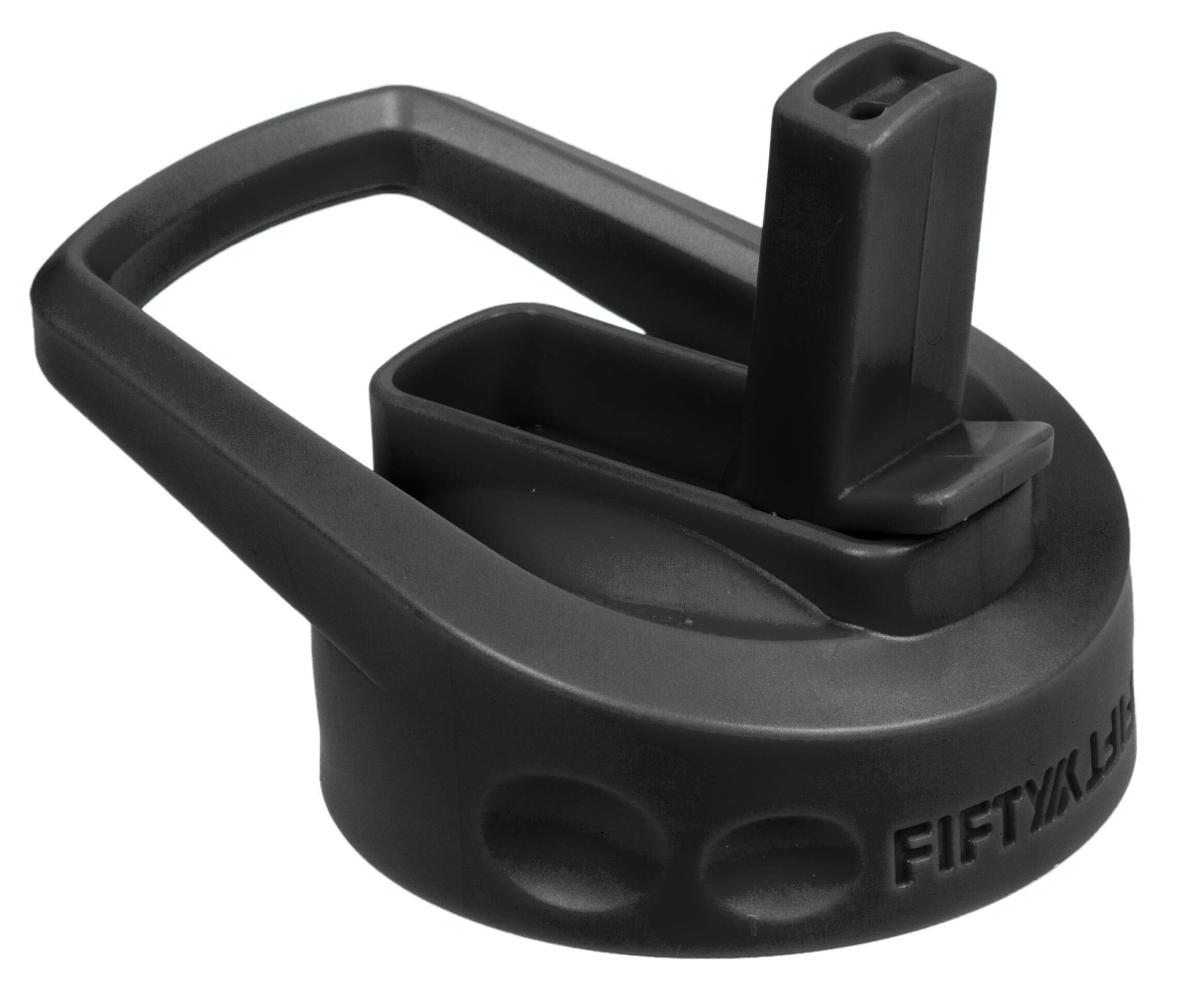 Fifty-Fifty A68002Bk0 Wide Mouth Cap Lid Water Bottle With Straw, Black