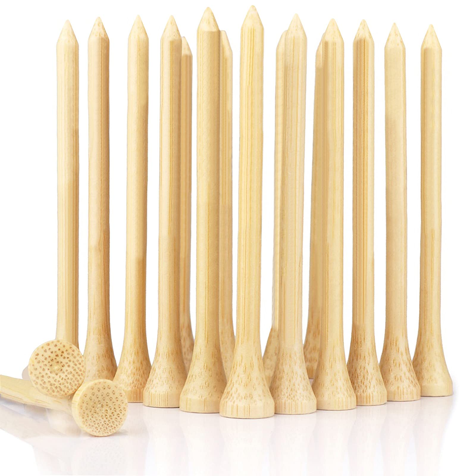 Wingolfer Golf Tees, 100 Packs Of 3 1/4 Inch Golf Tees, Professional Natural Bamboo Golf Tees, Durable & Stable Professional Tee