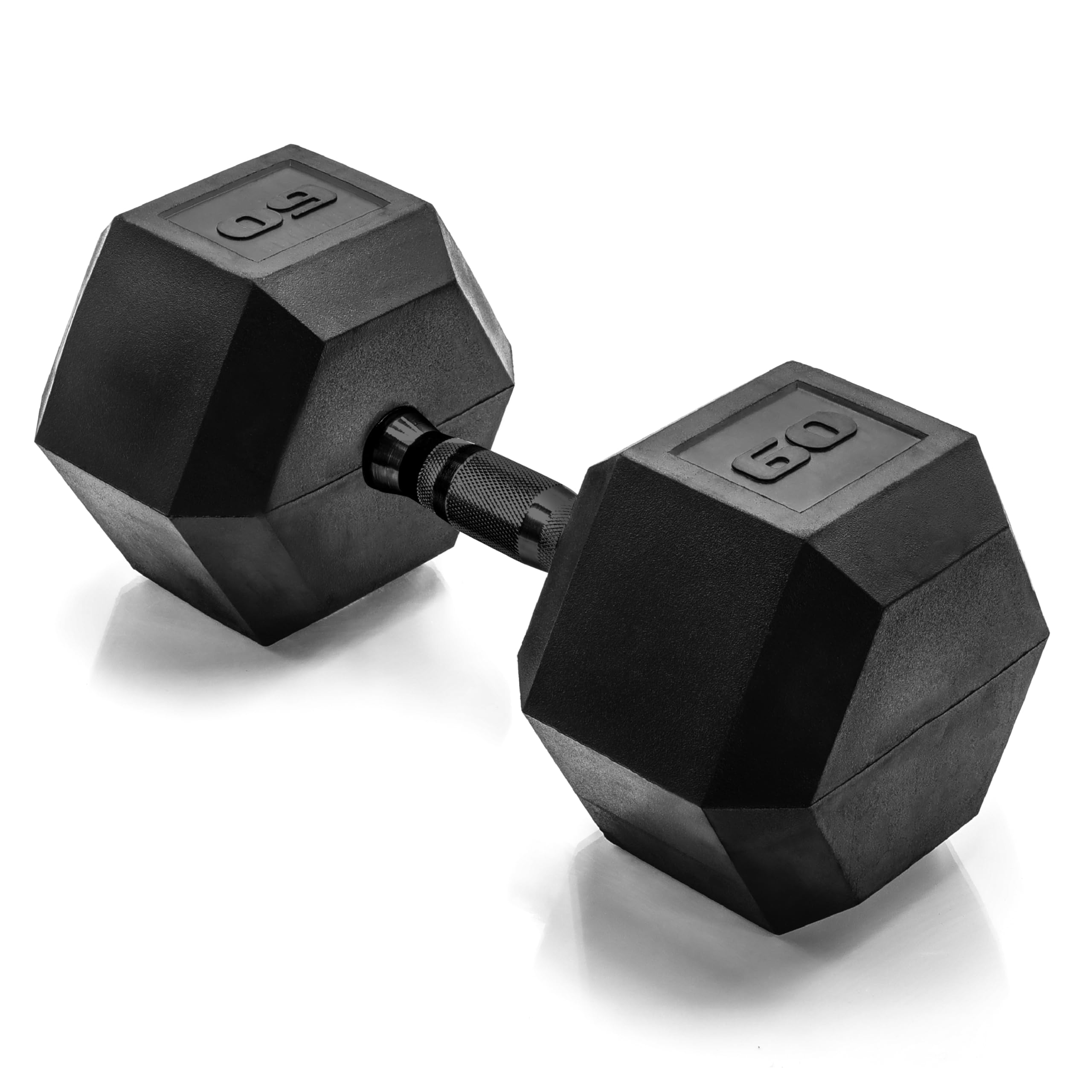 CAP Barbell 60 LB Coated Hex Dumbbell Weight with Black Handle