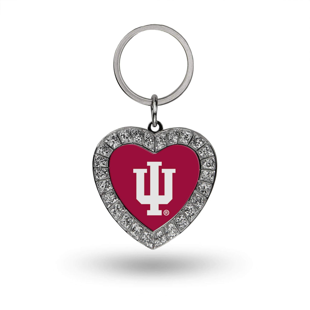 Rico Industries Ncaa Indiana Hoosiers Metal Rhinestone Heart Keychain 1.38 X 3-''