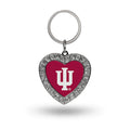 Rico Industries Ncaa Indiana Hoosiers Metal Rhinestone Heart Keychain 1.38 X 3-''